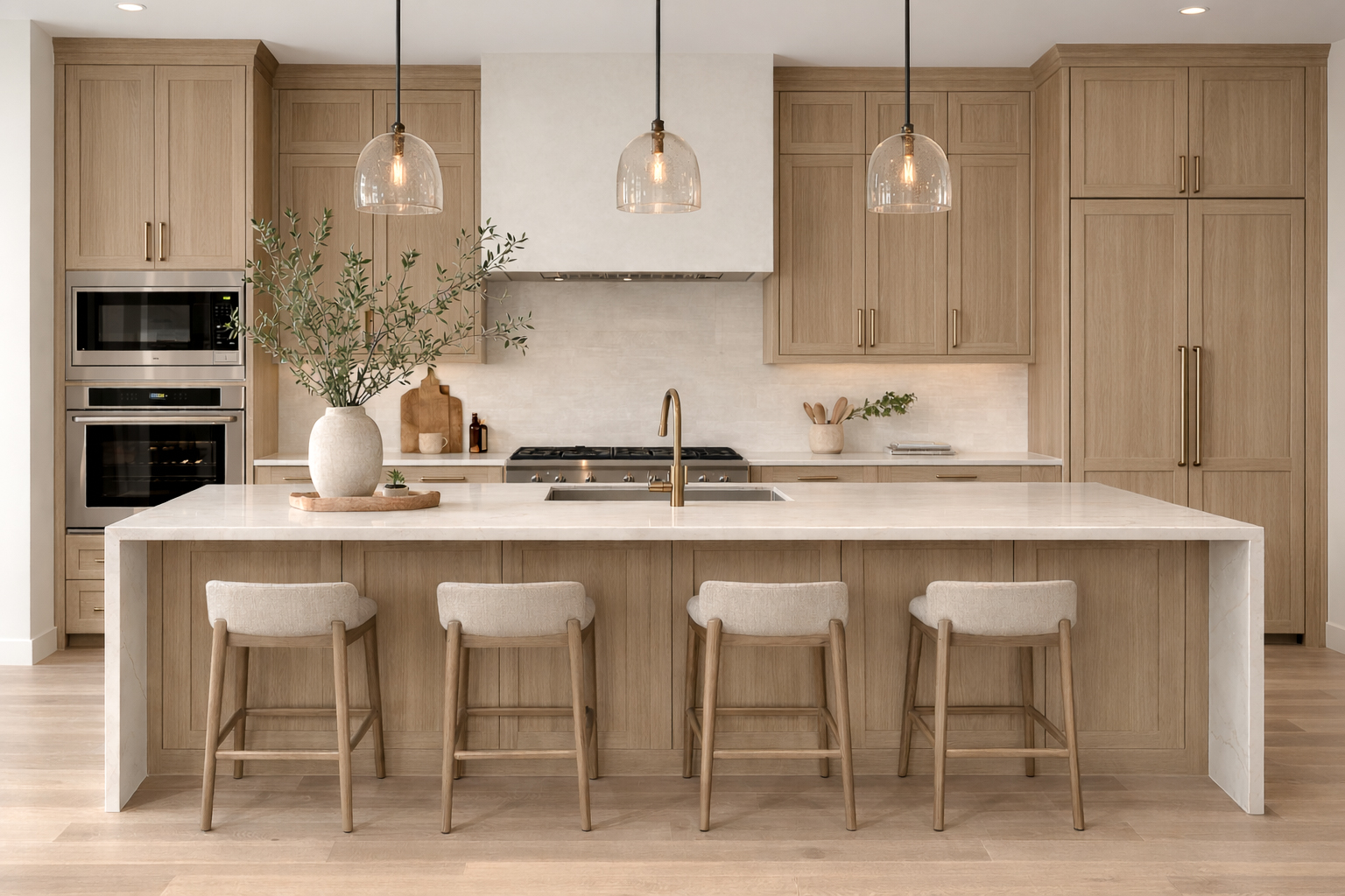 White Oak Shaker Frames in Kitchen Cabinet